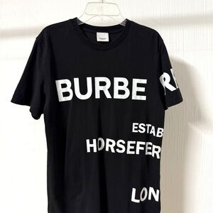 Burberry Black T-Shirt with White Lettering